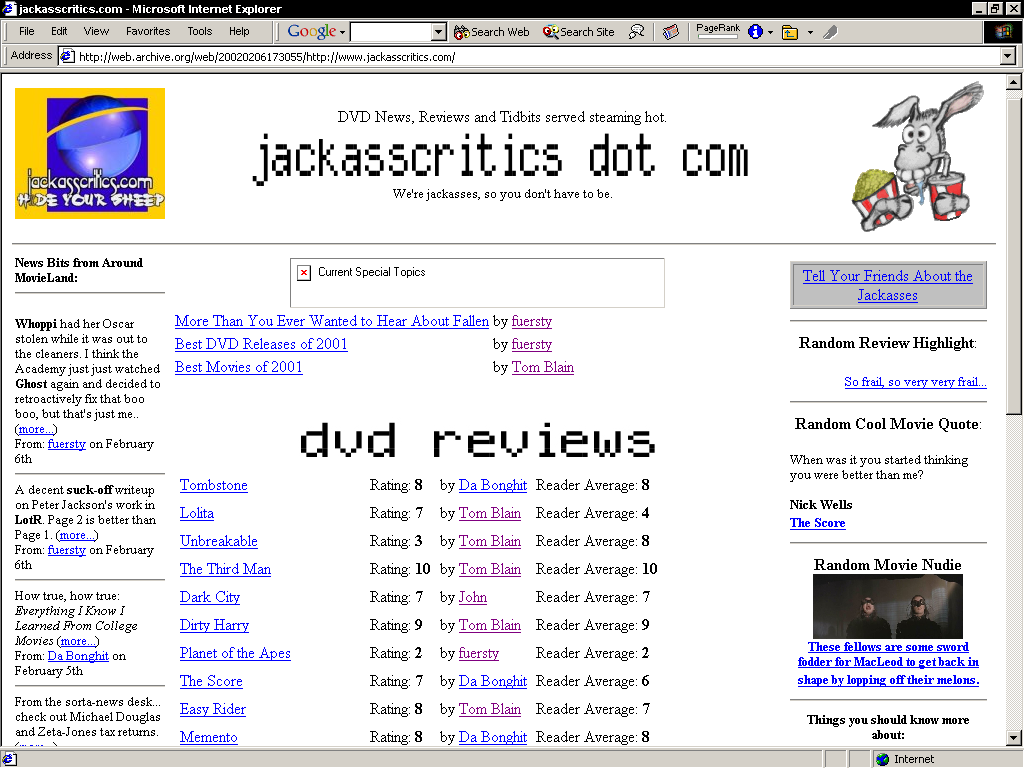 site as of Feb 2002 or so